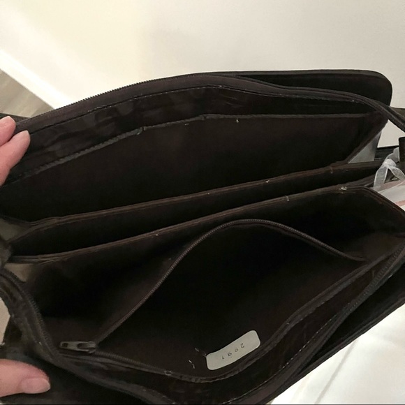 Leather Color Block Patchwork Crossbody Bag - Picture 4 of 4